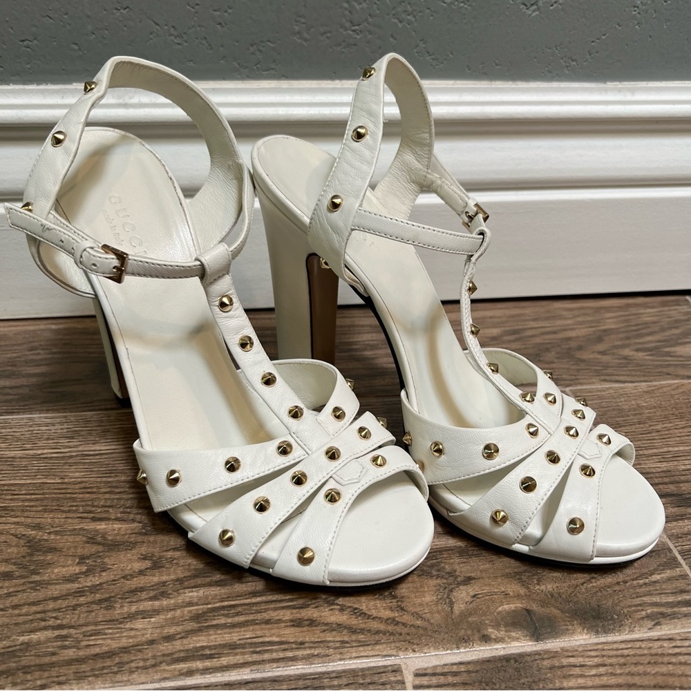 Gucci Studded Melville Heel White